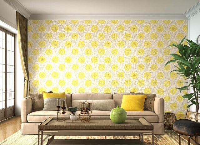Saraceno Damask Citrine by Schumacher Elegant Damask Wallpaper – Schumacher 5003630