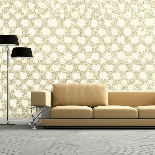 Saraceno Damask Topaz by Schumacher Elegant Damask Floral Wallpaper – Schumacher 5003633
