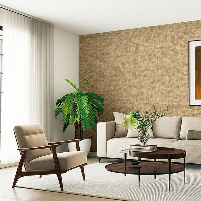 Masaccio Ground Bisque by Schumacher Crackled Texture Wallpaper – Schumacher 5003760