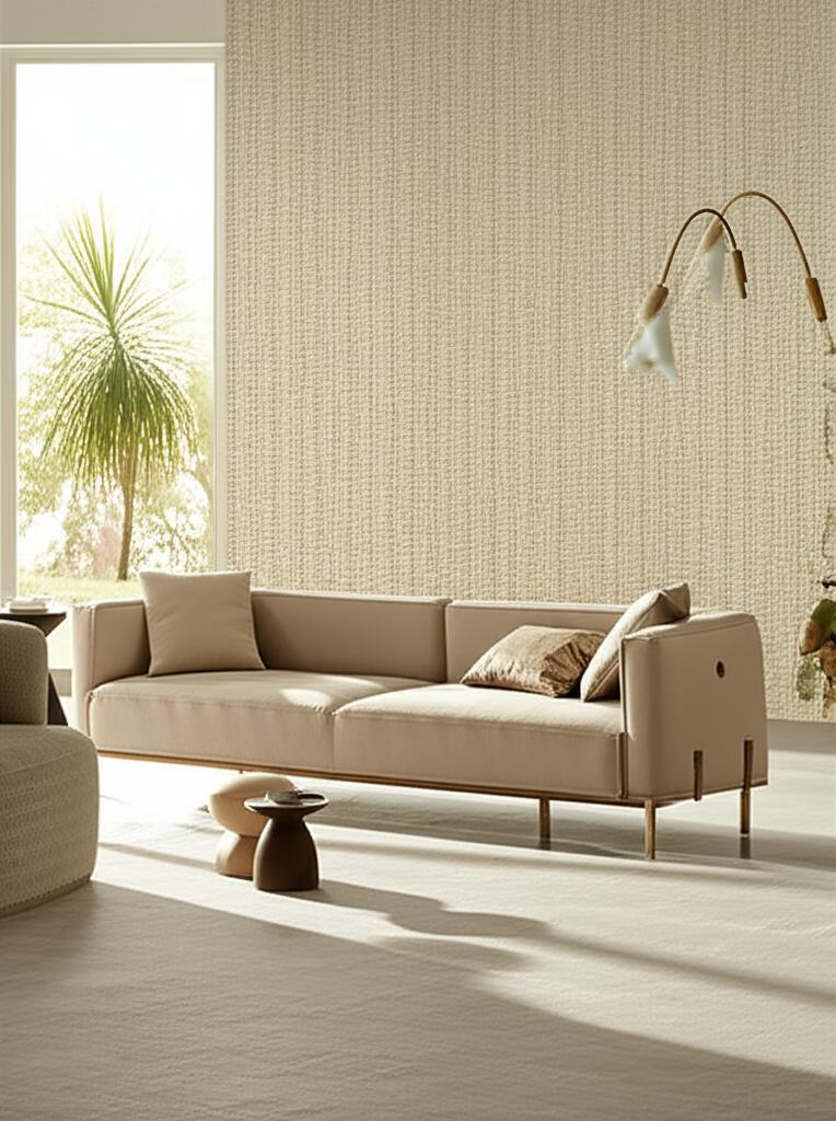 Masaccio Ground Champagne by Schumacher Crackled Faux Finish Non-Woven Wallpaper – Schumacher 5003761