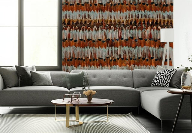 Wildwood Jewel by Schumacher Luxurious Feather Wallcovering Panel – Schumacher 5003900