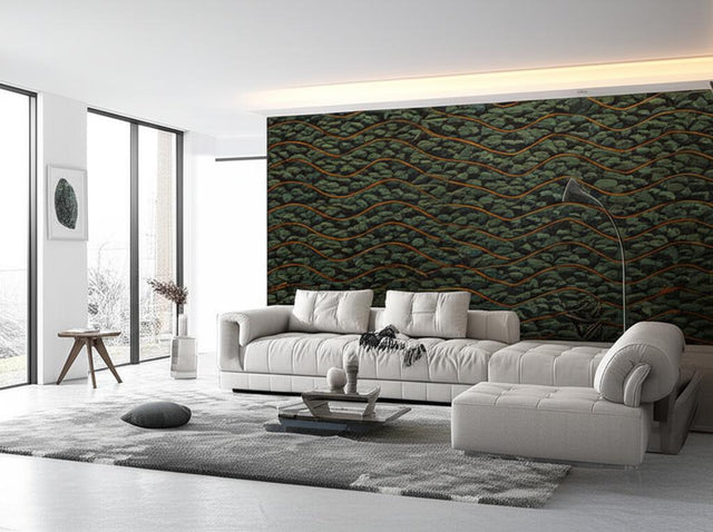 Emerald Bay Peacock by Schumacher Luxurious Hand-Applied Feather Wallcovering Panel – Schumacher 5003940