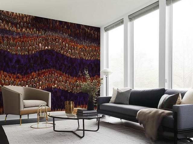 Avalon Ultramarine by Schumacher Luxe Feather Wallcovering Panel – Schumacher 5003960