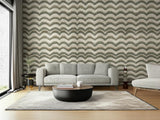 Belle Isle Birch by Schumacher Luxurious Hand-Applied Feather Stripe Wallcovering – Schumacher 5004030