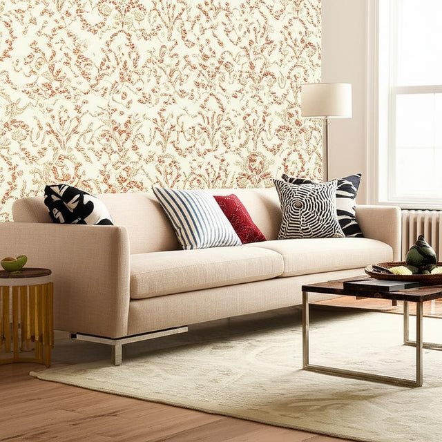 Jester Arabesque Terra Cotta by Schumacher Classic Arabesque Wallpaper – Schumacher 5004111