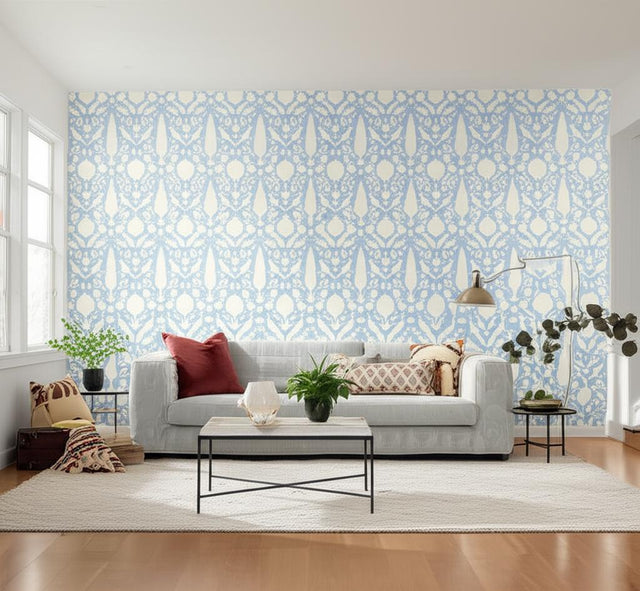 Chenonceau Sky by Schumacher Exuberant Prints Collection Wallpaper – Schumacher 5004127