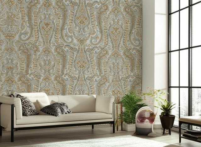 Isabella Paisley Mineral by Schumacher Elegant Paisley Wallpaper – Schumacher 5004180
