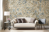 Chalfont Porcelain by Schumacher Hand-Screened Floral Wallpaper – The Library Collection 5004203