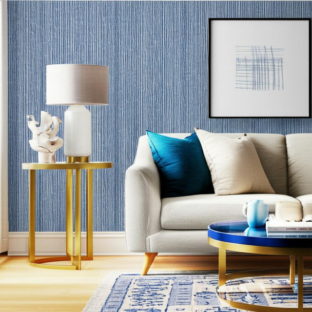 Somerset Strie Blue by Schumacher Subtle Striated Wallpaper – Simply Charming Collection – Schumacher 5004225