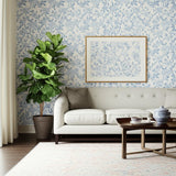 Whitney Floral Blue by Schumacher Chinoiserie-Inspired Floral Wallpaper – Orient Express Collection 5004385