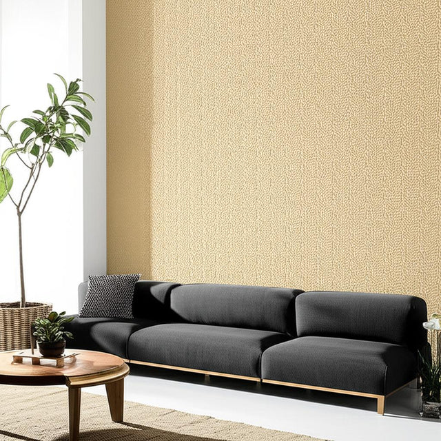 Coral Vine Burnished Gold by Schumacher Botanical Wallpaper – Simply Charming Collection 5004416