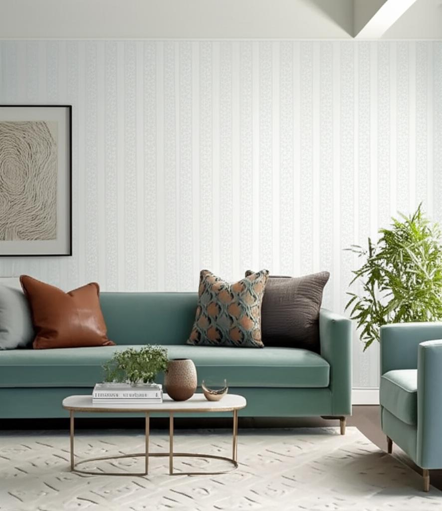 Wallis Stripe Cloud by Schumacher Surface Printed Washable Wallpaper – Schumacher 5004434