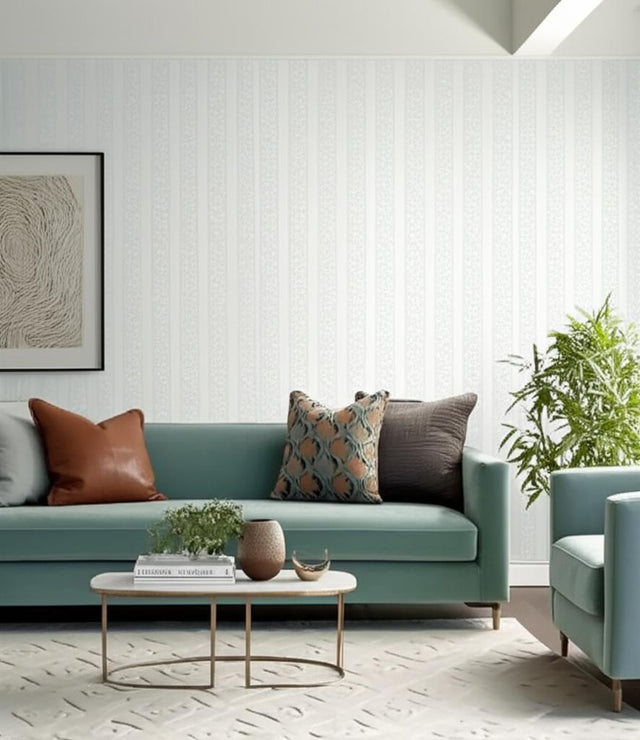 Wallis Stripe Cloud by Schumacher Surface Printed Washable Wallpaper – Schumacher 5004434