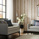 Hydrangea Drape Fawn by Schumacher Large-Scale Floral Stripe Wallpaper – Schumacher 5004453