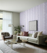Hydrangea Drape Lilac by Schumacher Hobe Erwin Collection Large-Scale Floral Stripe Wallpaper – Schumacher 5004457