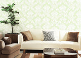 Tierni Damask Celery by Schumacher Greenhouse Collection Damask Wallpaper – Schumacher 5004462