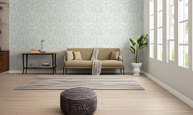 LIDO DAMASK Haze by Schumacher Classic Damask Wallpaper – Schumacher 5004482
