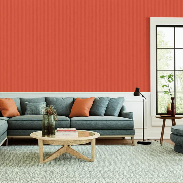 Beekman Stripe Coral by Schumacher Modern Stripe Wallpaper – Schumacher 5004572