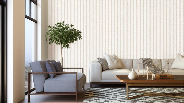 Lansdowne Strie Stripe Limestone by Schumacher Classic English Stripe Wallpaper – Schumacher 5004621