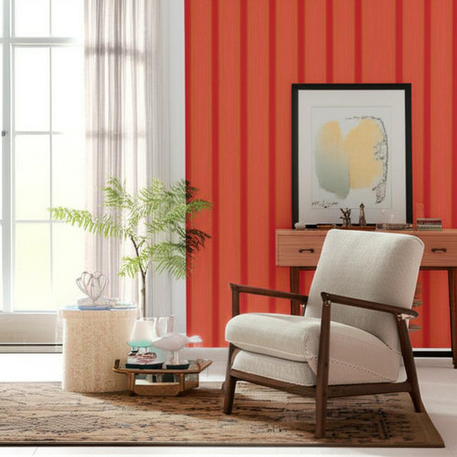 Lansdowne Strie Stripe Coral by Schumacher Classic English Stripe Wallpaper – Schumacher 5004622