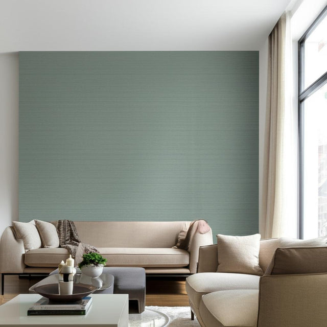 Haruki Sisal Nile by Schumacher Textured Green Sisal Wallcovering – Schumacher 5004707