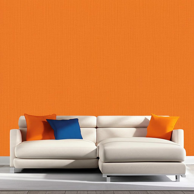 Haruki Sisal Mandarin Orange Textured Wallpaper – Schumacher 5004719