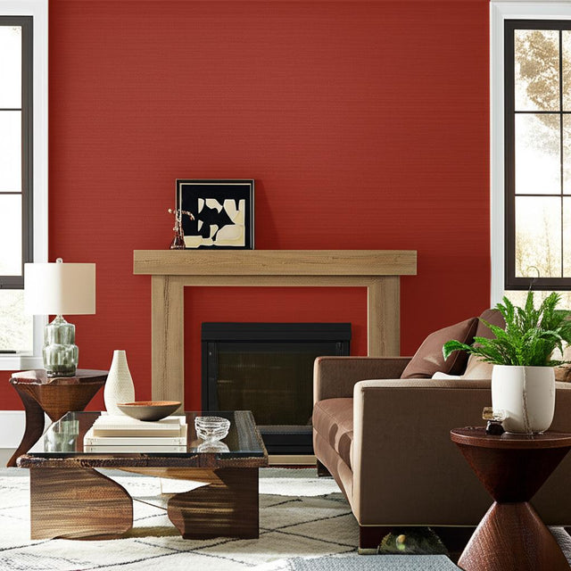 Haruki Sisal Garnet by Schumacher Textured Sisal Wallcovering – Schumacher 5004727