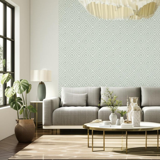 Greek Key Mineral Geometric Wallpaper – Schumacher 5004761
