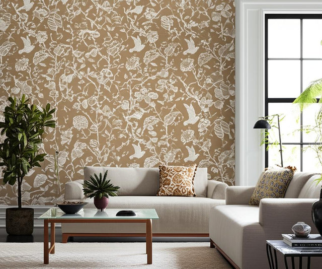 Bali Vine Mocha by Schumacher Modern Nature Botanical Wallpaper – Schumacher 5005002