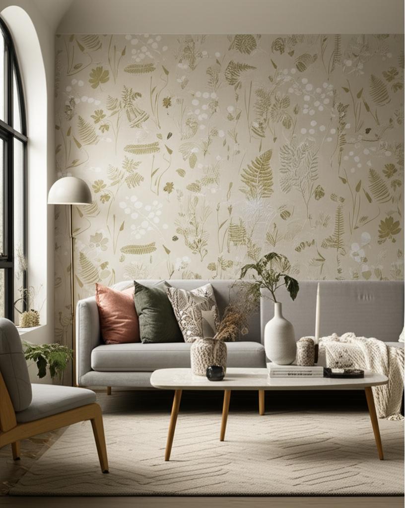 Modern Botanical Parchment by Schumacher Modern Nature Botanical Wallpaper – Schumacher 5005010
