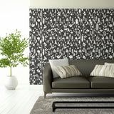 Leaves Graphite by Schumacher Modern Nature Botanical Wallpaper – Schumacher 5005023