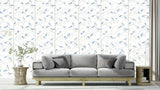 A-TWITTER Blues by Schumacher Whimsical Blue Bird Wallpaper – Schumacher 5005034