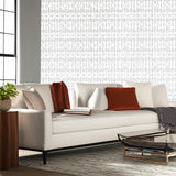 Manor Gate Silver by Schumacher Modern Nature Geometric Wallpaper – Schumacher 5005054