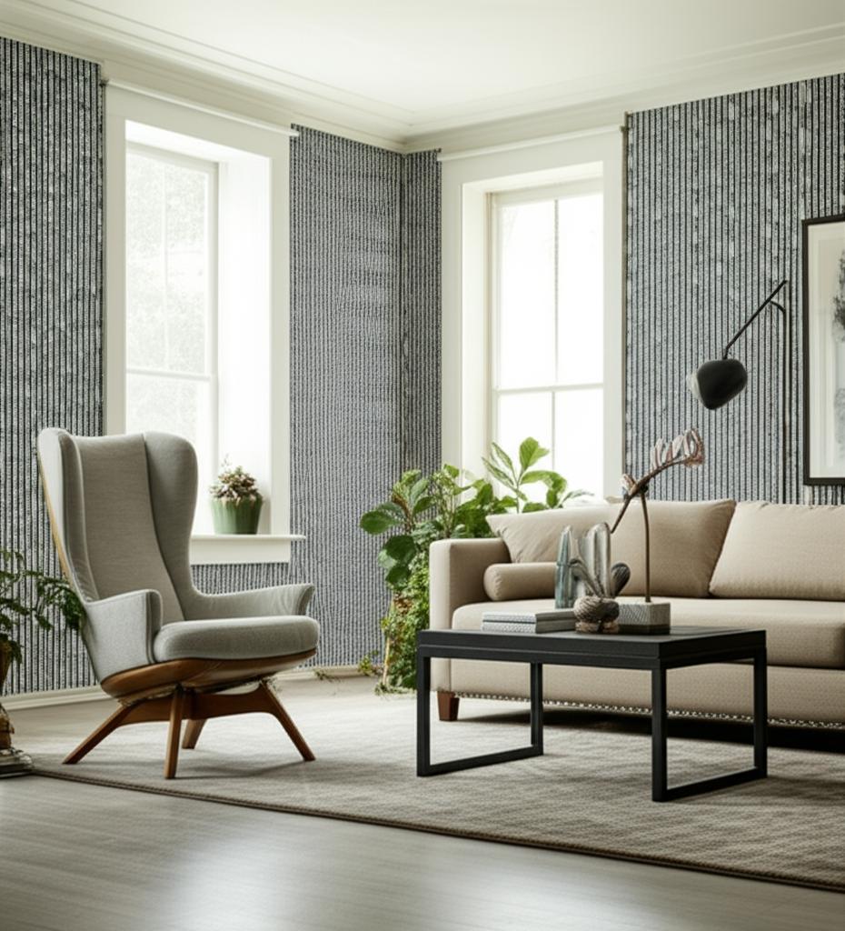 Fern Tree Graphite by Kelly Wearstler Modern Nature Wallpaper – Schumacher 5005073