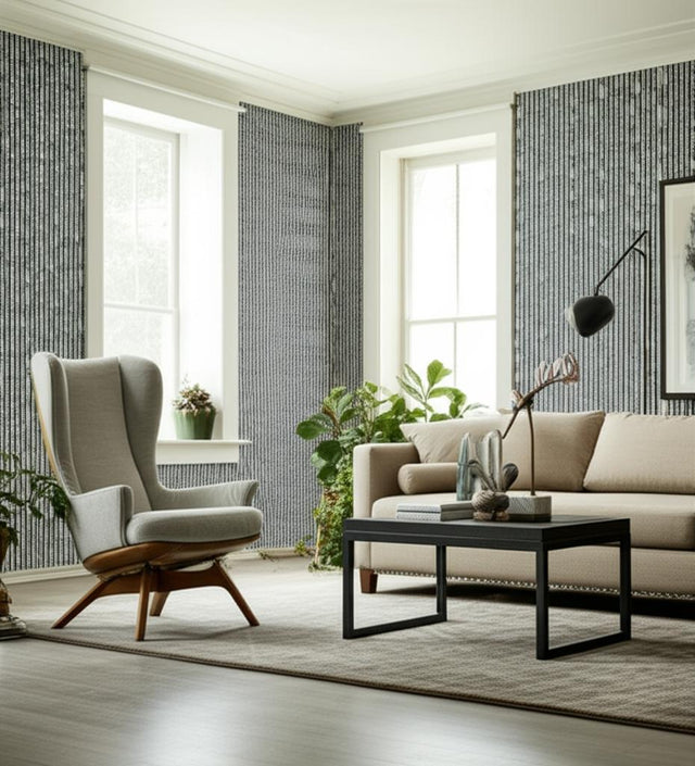 Fern Tree Graphite by Kelly Wearstler Modern Nature Wallpaper – Schumacher 5005073
