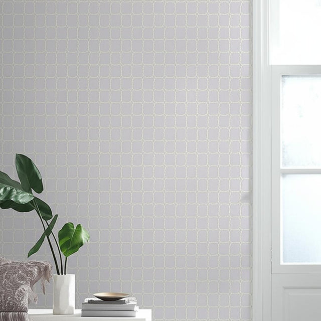 Tracery Wisteria by Schumacher Modern Nature Geometric Rope Lattice Wallpaper – Schumacher 5005123