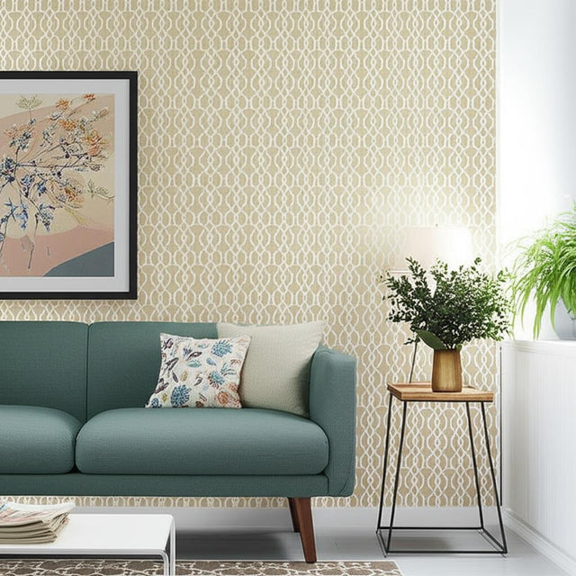 Summer Palace Fret Sand by Schumacher Modern Nature Collection Wallpaper – Schumacher 5005140