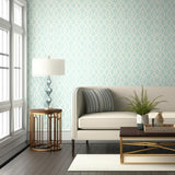 Summer Palace Fret Mineral by Schumacher Modern Nature Collection Geometric Wallpaper – Schumacher 5005143