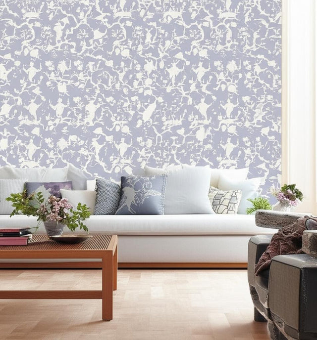Shantung Silhouette Print Wisteria by Schumacher Exuberant Prints Collection Wallpaper – Schumacher 5005152