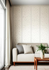 KHANPUR VINE Oyster by Schumacher Jaipur Collection Block Print Wallpaper – Schumacher 5005210