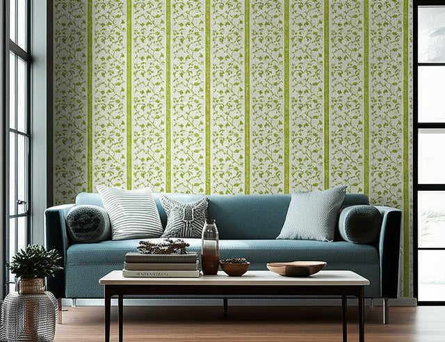 KHANPUR VINE Pear by Schumacher Jaipur Collection Block Print Wallpaper – Schumacher 5005212