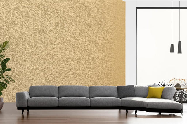 Sangar Scroll Gilt by Schumacher Hand Block-Printed Arabesque Wallpaper – Schumacher 5005223