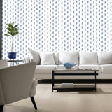 Bakara Leaf Delft Blue by Schumacher Hand Screen Printed Wallpaper – Schumacher 5005231