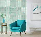 Kaladera Turquoise Block-Printed Floral Wallpaper by Schumacher Jaipur Collection – Schumacher 5005254