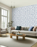 Kyara Vine Delft by Schumacher Jaipur Collection Hand Screen Printed Wallpaper – Schumacher 5005261