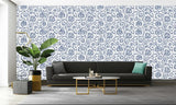 Sarana Vine Delft Blue by Schumacher Hand Screen Printed Wallpaper – Jaipur Collection 5005271