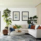 Asara Flower Water Blue by Schumacher Jaipur Collection Hand Screen Printed Wallpaper – Schumacher 5005322
