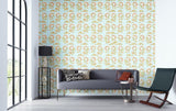 Rampura Water Blue by Schumacher Hand Screen Printed Wallpaper – Jaipur Collection 5005342