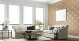 Mayla Damask Gilt Gold by Schumacher Hand Screen Printed Damask Wallpaper – Schumacher 5005354