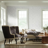 Greek Key Sisal Silver by Schumacher Handcrafted Wallpaper – Schumacher 5005690